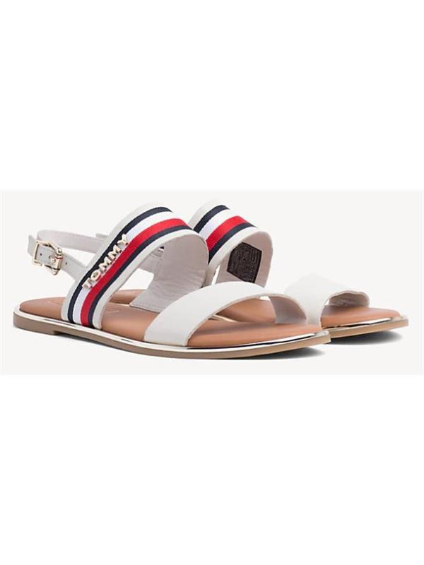 Tommy Hilfiger Flat Ribbon Corporate Sandal White - Buy Online from Pe