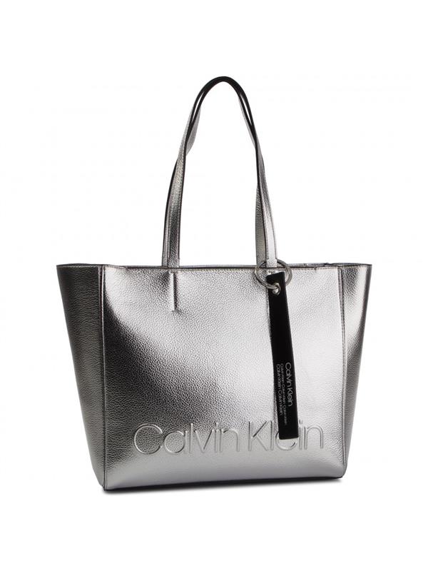 Calvin Klein Bags - Edged Shopper Silver - Buy Online from Pettits, e