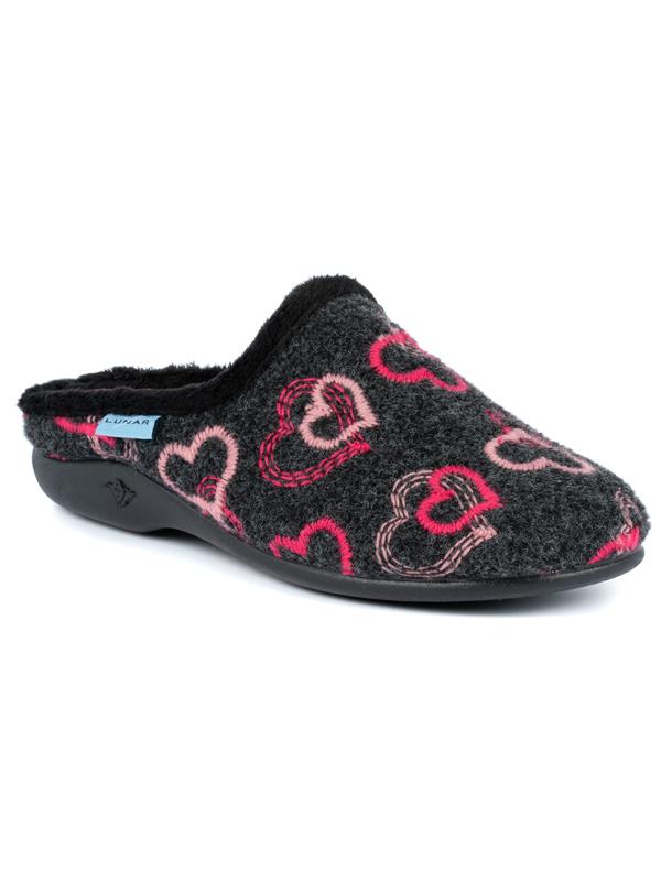 Lunar 'Paloma' Ladies Slippers (Grey) - Hand Footwear Ltd-hautamhiepplus.vn