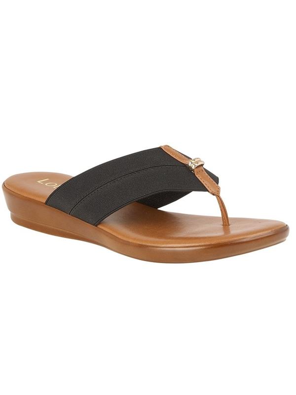 Lotus black sales wedge sandals