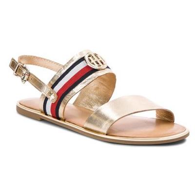 tommy hilfiger flip flops gold