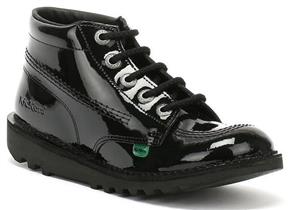 Kickers Shoes - Kick Hi Zip Girls Black Patent 
