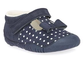 Start-rite Shoes - Wiggle F Navy Polka Dot