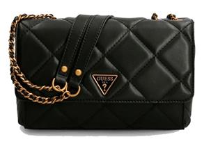 Guess Bags - Cessily Convertible Crossbody Flap Black Quilt
