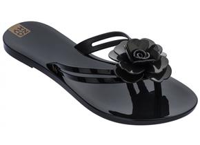 Zaxy Sandals - Flower Power Thong Black