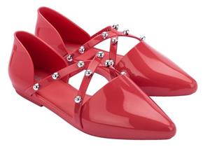Melissa Shoes - Pointy Stripe Red