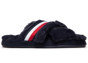 Tommy Hilfiger Slippers - Tommy Fur Home Slipper Navy Multi