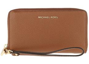 Michael Kors Purses - Jet Set LG Flat MF Phone Case Tan Leather