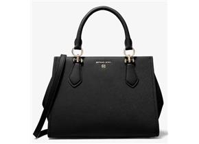Michael Kors Bags - Marilyn Medium Satchel Black Saffiano Leather